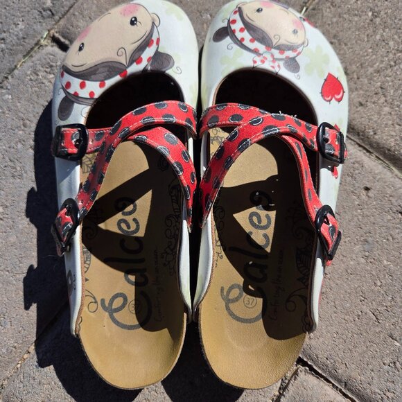 Sz EU 37 Calceo Mary Jane Clogs Sweet Ladybug Girl - Picture 8 of 8